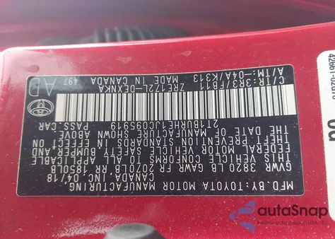 2018 Toyota Corolla Le z USA, uszkodzony, nr VIN 2T1BURHE1JC095919